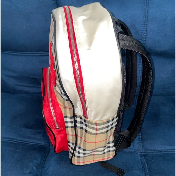 Burberry Nylon Check TB Logo Rucksack Backpack Rare Plaid excellent condition - Picture 12 of 14